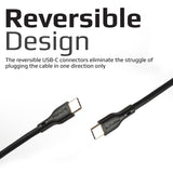 Promate Super-Flexible 60W USB-C to USB-C Cable  2A Standard Charging - BLACK