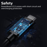 Promate Super-Flexible 60W USB-C to USB-C Cable  2A Standard Charging - BLACK