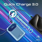بنك طاقة بروميت فائق الصغر بسعة 20000 مللي أمبير، بقوة 35 واط، مزود بكابل USB-C وكابل لايتينج مدمجين - أزرق