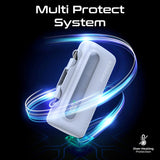 Promate 5000mAh Ultra-Compact fast charging Power Bank with Dual Folding USB-C & Lightning Connector - Blue