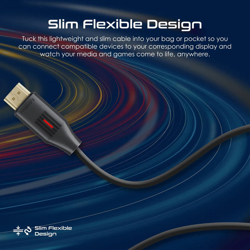 Promate Ultra-High Definition 4K@60Hz HDMI Audio Video Cable - 10M