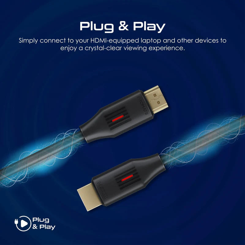 Promate Ultra-High Definition 4K@60Hz HDMI Audio Video Cable - 10M
