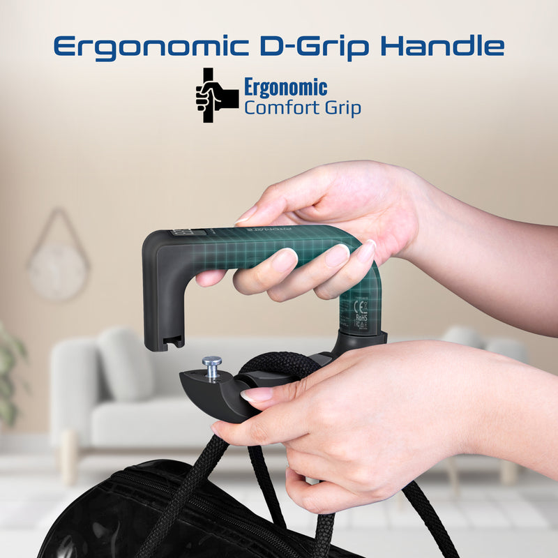 ميزان حقائب رقمي يدوي عالي الدقة مع قبضة مريحة، سعة 50 كجم، لون أسود