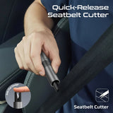 4-in-1 Emergency Safety Tool with LED Flashlight, Window Breaker Hammer, Seatbelt Cutter, Emergency Whistle, Compact Vehicle Escape Tool for Cars,