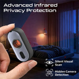 Promate InfraSense Portable Hidden Camera Detector with Infrared Lens Detection, Red Light Scanner, 80dB Anti-Theft Alarm, Emergency Siren