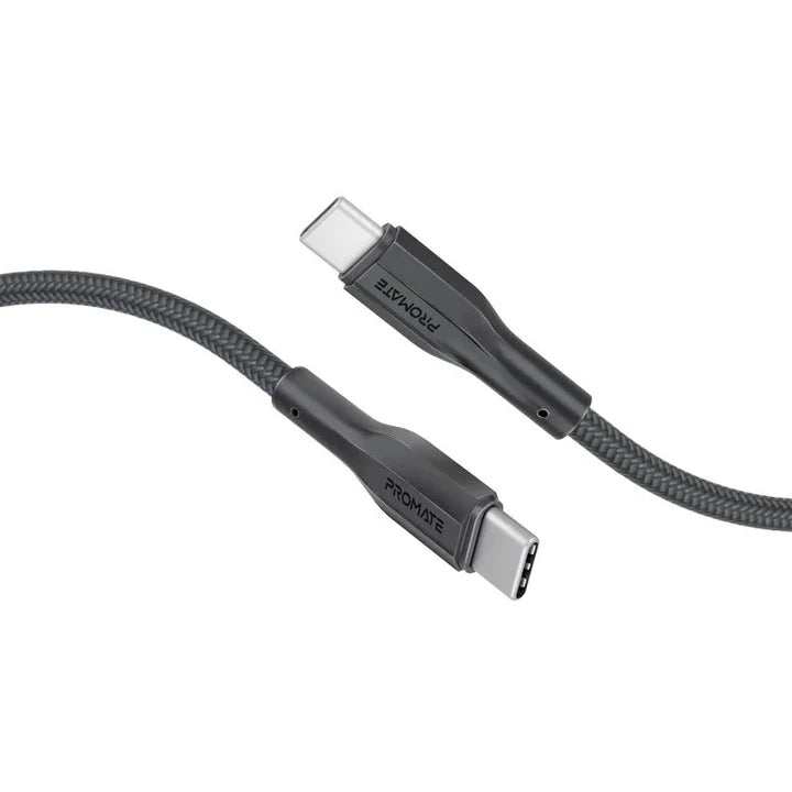 Promate Super-Flexible 60W USB-C to USB-C Cable 2A Standard Charging 3M length - Black