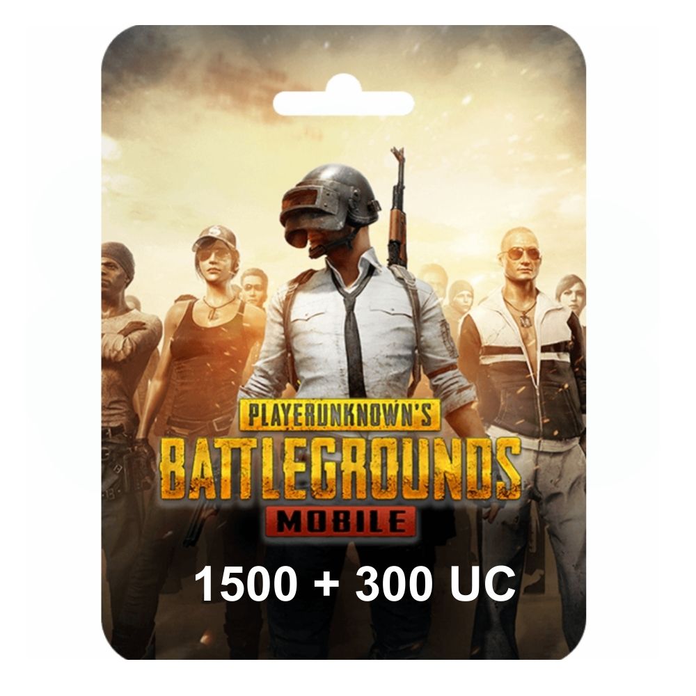 ببجي موبايل – 1500 يو سي + 300 يو سي – 25 دولار (يتم الإرسال عبر SMS)