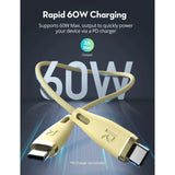 RAVPower RP-CB1037 60W C-C 1.2M USB2.0 3A Cable yellow - RP-CB1037Y