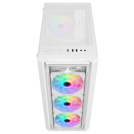 PC Case SHARX STRIKER ARGB - ATX PC Case With Front Mesh Panel, 4 x 120mm Pre-Installed Fans Model S-200,WHITE