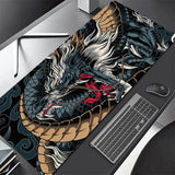 Black Japanese Dragon Waterproof Mousepad