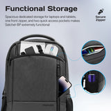 Promate - Satchel-BP SleekComfort™ 15.6" Laptop Backpack With Multiple Pockets - Black & Blue
