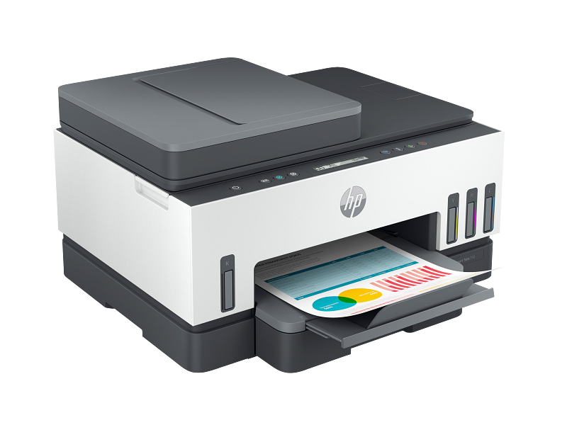 HP Smart Tank 750 AIO - 15ppm / 4800dpi / A4 / USB / LAN / Wi-Fi / Bluetooth / Color Inkjet - Printer / 6UU47A