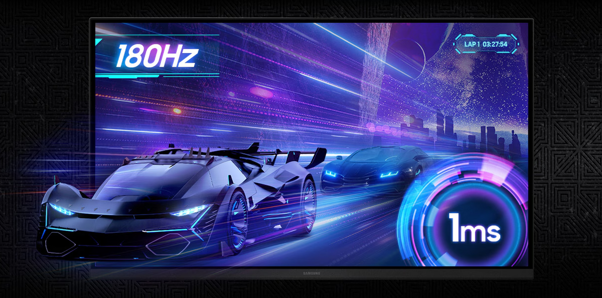شاشة سامسونج أوديسي G5 G50F للألعاب، مقاس 27 بوصة، بدقة QHD (2560 × 1440)، ومعدل تحديث 180 هرتز، وزمن استجابة 1 مللي ثانية، ومتوافقة مع تقنيتي G-Sync وFreeSync 2.0، بتقنية IPS المسطحة - لون أسود LS27FG502EMXUE