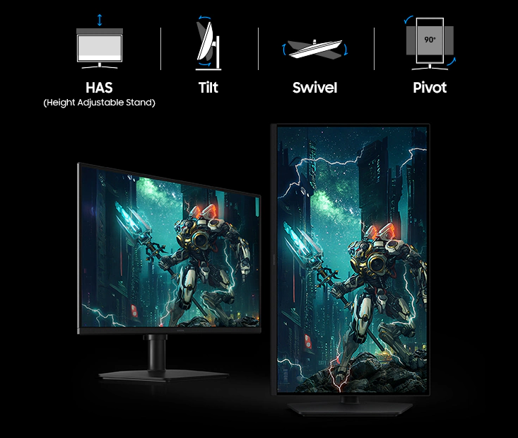 شاشة سامسونج أوديسي G5 G50F للألعاب، مقاس 27 بوصة، بدقة QHD (2560 × 1440)، ومعدل تحديث 180 هرتز، وزمن استجابة 1 مللي ثانية، ومتوافقة مع تقنيتي G-Sync وFreeSync 2.0، بتقنية IPS المسطحة - لون أسود LS27FG502EMXUE