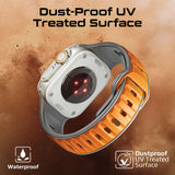 Promate Durable Two-Toned Silicone Sporty Watch Band •  For Apple Watch Series 1~9, SE & Ultra 1~2 • Made from Premium Silicone materials - Orange