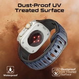 Promate Durable Two-Toned Silicone Sporty Watch Band For Apple Watch Series 1~9, SE & Ultra 1~2  Made from Premium Silicone materials - Blue