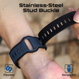 Promate Durable Two-Toned Silicone Sporty Watch Band For Apple Watch Series 1~9, SE & Ultra 1~2  Made from Premium Silicone materials - Blue