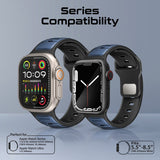 Promate Durable Two-Toned Silicone Sporty Watch Band For Apple Watch Series 1~9, SE & Ultra 1~2  Made from Premium Silicone materials - Blue