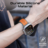 Promate Durable Two-Toned Silicone Sporty Watch Band •  For Apple Watch Series 1~9, SE & Ultra 1~2 • Made from Premium Silicone materials - Orange