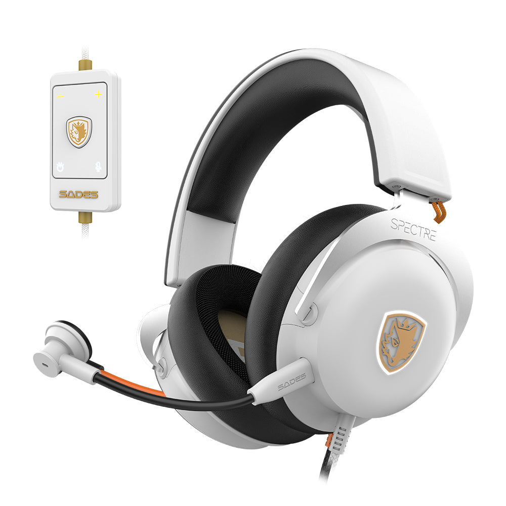 Sades Spectre SA-915W Virtual 7.1 Surround Sound USB Gaming Headset - White