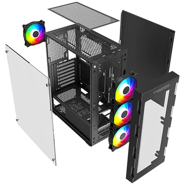 Case Twisted Mind Titan Glass Mid Tower -Black