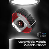 بروميت سوار ساعة فاخر من السيليكون المغناطيسي مع حلقة معدنية - أسود