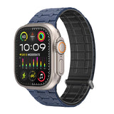 بروميت سوار ساعة فاخر من السيليكون المغناطيسي مع حلقة معدنية - أسود