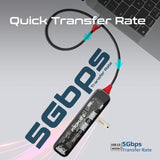 Promate 7-in 1 Transparent Multiport Slim USB-C Hub with 100W Power Delivery - Trans