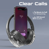 سماعة بروميت لاسلكية ستيريو عالية الدقة بتقنية إلغاء الضوضاء النشط وإضاءة آر جي بي باللون الفضي