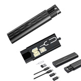 Promate Compact All in 1 Charging Cable and Travel Kit  USB-C to Lightning, USB-A, Micro-USB Adaptors - Black