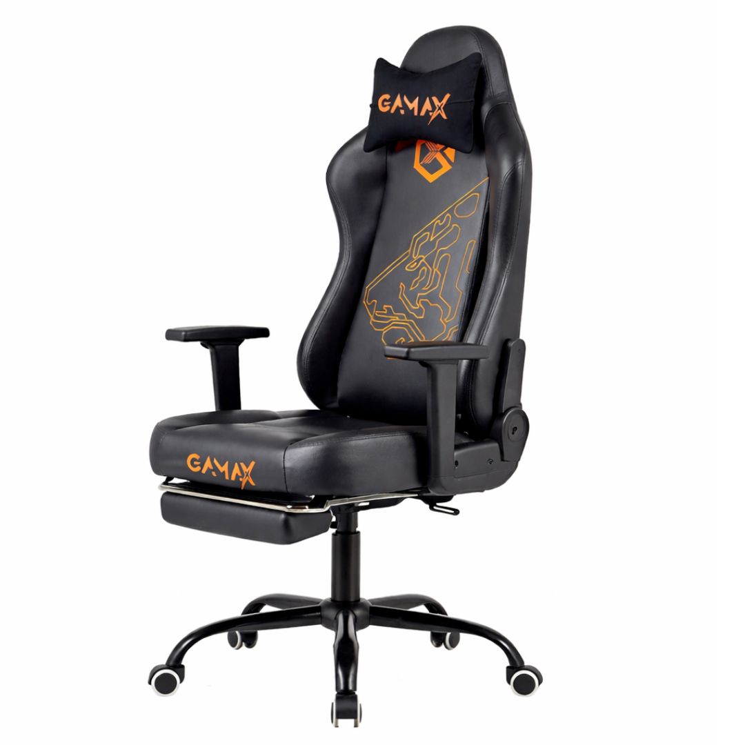 Gamax leather Gaming Chair Model BS-7969 with Foot Rest - Black