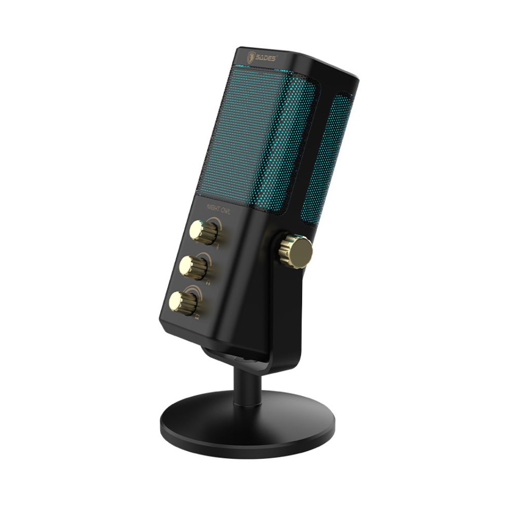 ميكروفون ألعاب سادِس نايت أول SA-M01B بإضاءة RGB - اسود