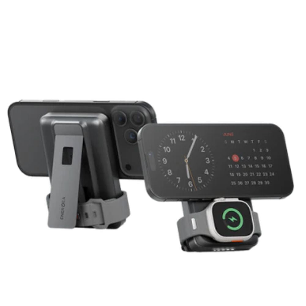 انرجيا ماك باك برو 35S باور بانك هجين صلب بسعة 10000 مللي أمبير مع كابل مدمج وحامل - أسود