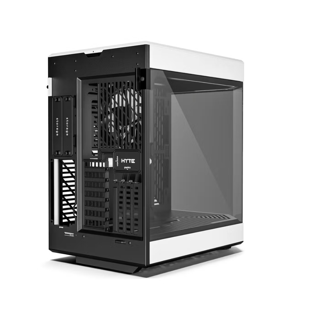 HYTE Y60 Dual Chamber Panoramic Tempered Glass ATX Case With 3 Fans - White