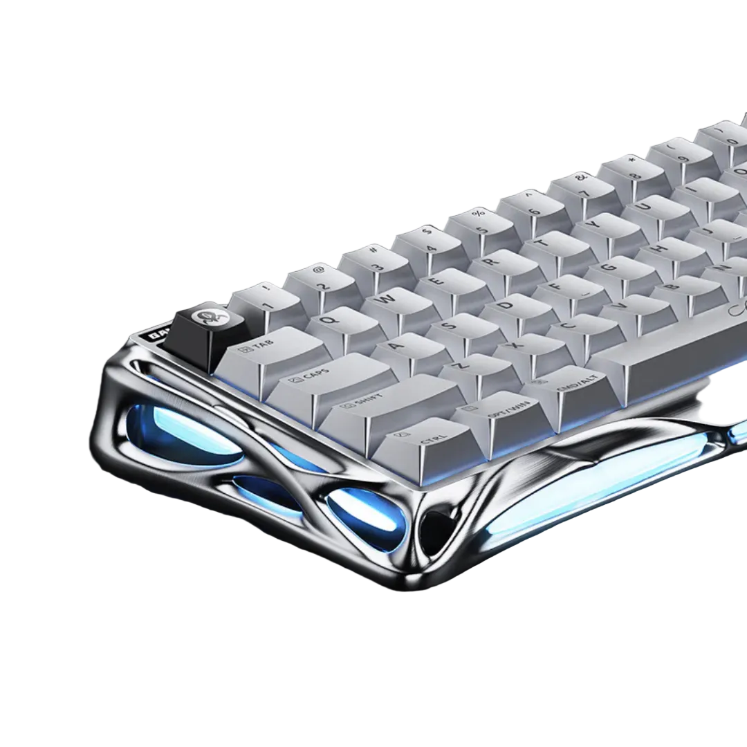 GravaStar Mercury V60 Pro 60% Hall Effect Magnetic Switch Gaming Keyboard - Chrome Silver