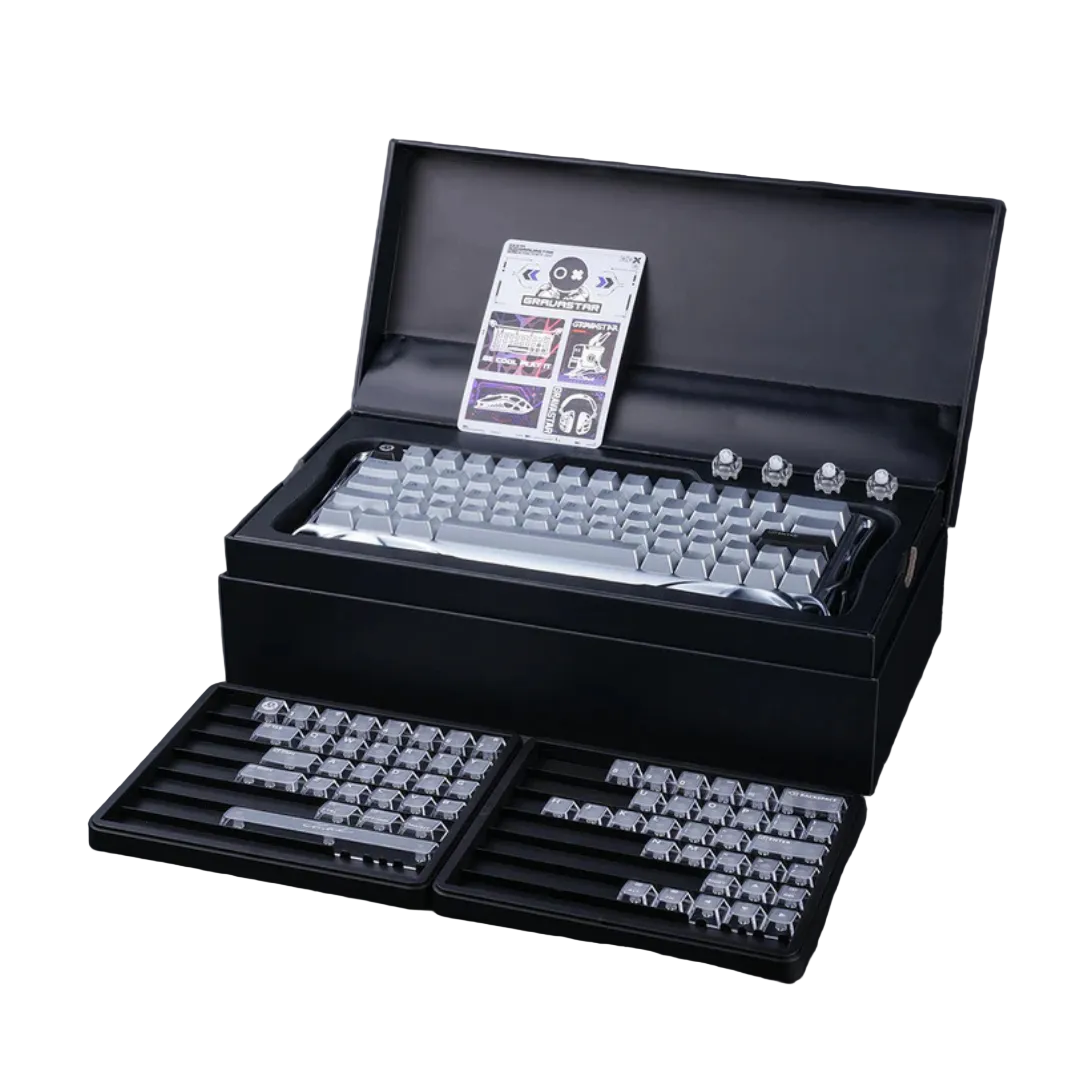 GravaStar Mercury V60 Pro 60% Hall Effect Magnetic Switch Gaming Keyboard - Chrome Silver