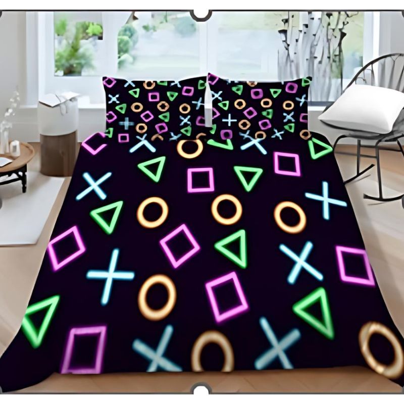 PS Joystic Icons Creative Fashionable Unique Design Bed & Pillow Sheet
