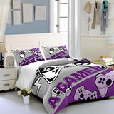 Purple & Gray PS1 joystic logos Creative Fashionable Unique Design Bed & Pillow Sheet