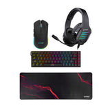 Gamax GM-204 4-in-1 Wired PC Accessory Set (AR Mechanical Keyboard, Mouse, Mousepad, Headset) - Black