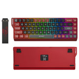 Gamax GM-02 Tri-Mold RGB Mechanical keyboard 3 modes Wired, Bluetooth, Wireless (Support Arabic)