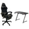 Gaming Furnuture Bundle Offer: Oartex OX-1160 Carbon Fiber Gaming Table + Gamax Gaming Chair Model 1-LT001L with  Armrest & Footrest - Black