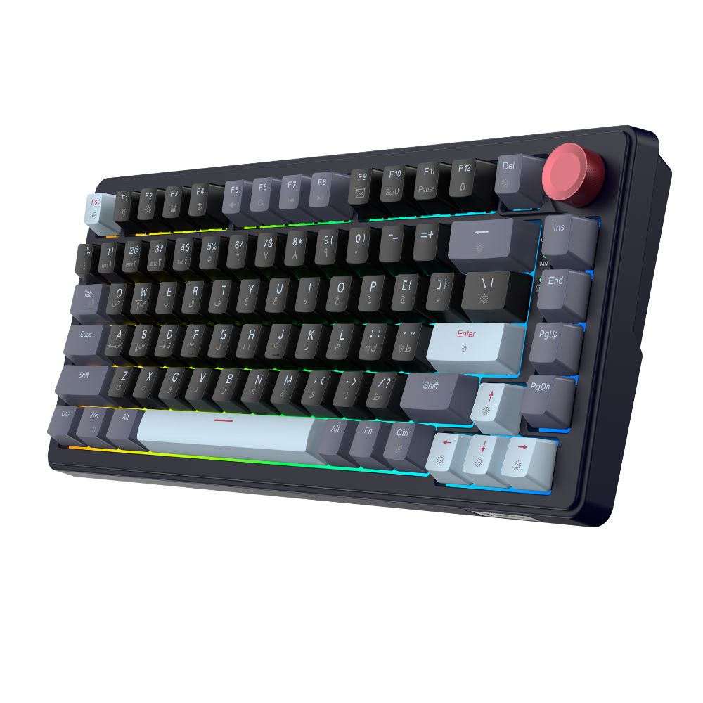 Sades Skyblade 82 82 Key Compact layout  75% with immersive RGB & Multi-Function Knob Wireless mechanical Gaming keyboard - Black