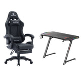 Gaming Furnuture Bundle Offer: Oartex OX-1160 Carbon Fiber Gaming Table + Oartex Model LD034 Gaming Chair - Black