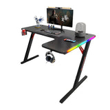 Gamax P201-RB RGB Carbon fiber Gaming Table 140*100*74 cm with Mousepad (L Shape - Right) - Black (Installation Not Included)