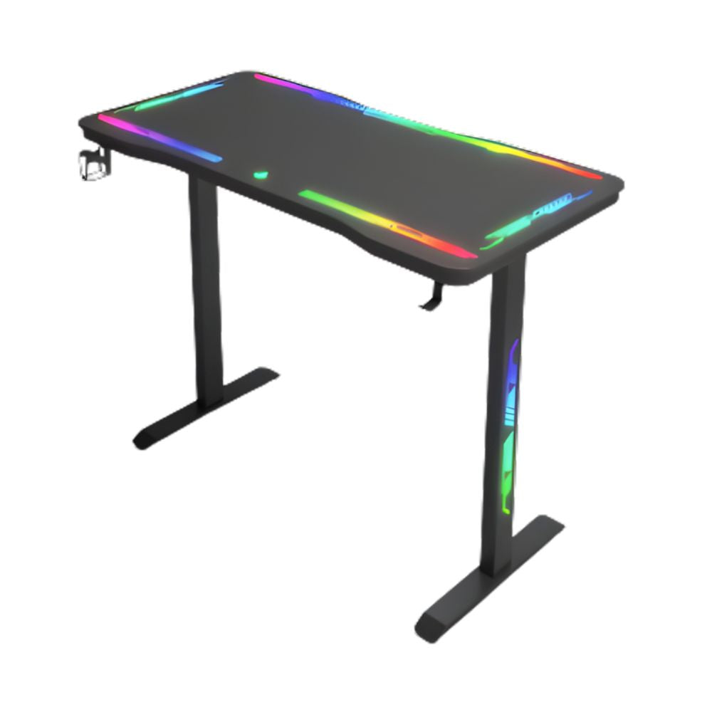 Gamax P206 Tempered Glass Surface Gaming Table 120*60*74 cm with Mousepad & Full RGB - Black (Installation Not Included)