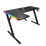 Gamax P201-LB RGB Carbon fiber Gaming Table 140*100*74 cm with Mousepad (L Shape - Left) - Black (Installation Not Included)