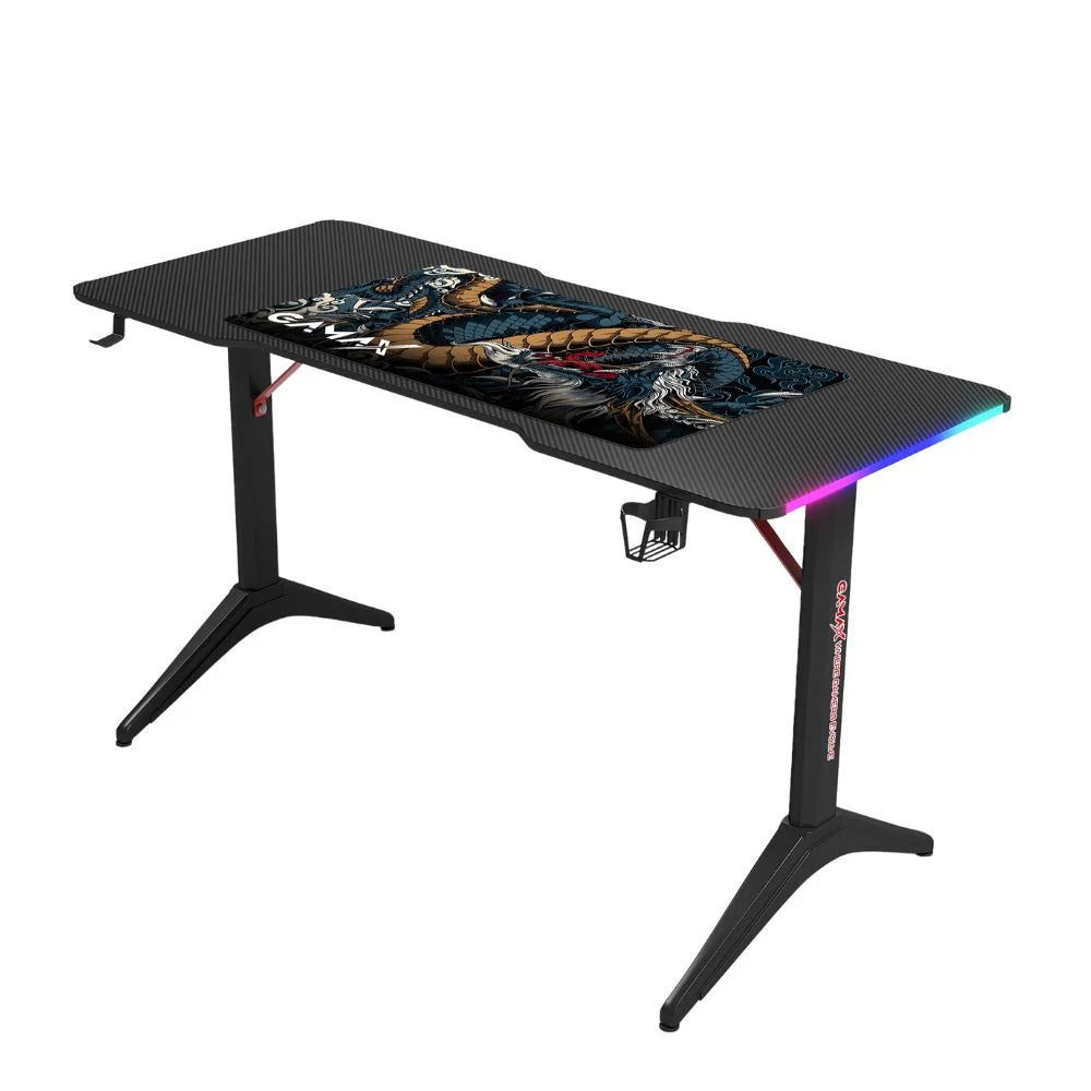 Gamax RGB Black Carbon fiber Gaming Table 120*60*74 cm Including Mousepad with Sades ST-Seal 22" FHD 1920x1080, 120Hz, IPS, Flat Black Gaming Monitor Special Bundle