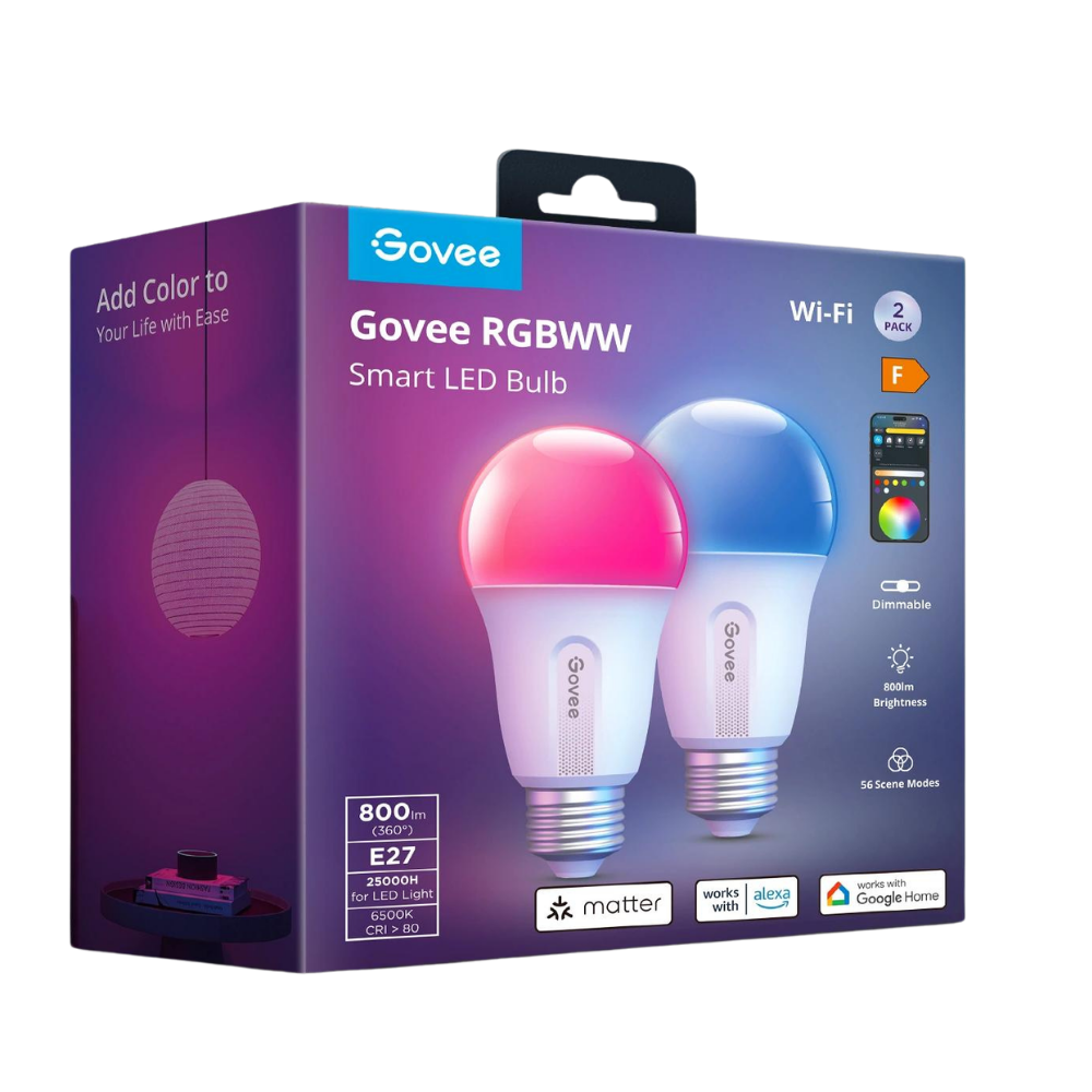 Govee RGBWW Smart LED Bulb, E27 Base, 2 Pack, Model H6004