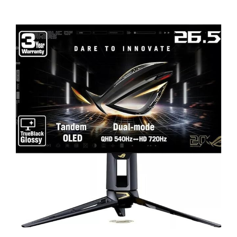 Asus ROG Swift OLED PG27AQWP-G EDITION 20 27" Dual Mode (QHD 540Hz OR FHD 720HZ) Response time 0.02ms, HDMI 2.1, Neo Proximity Sensor Flat Gaming Monitor - Black  90LM0CF0-B02971