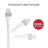 Promate Super-Flexible USB to Lightning Connector Cable  2A Standard Charging  - WHITE